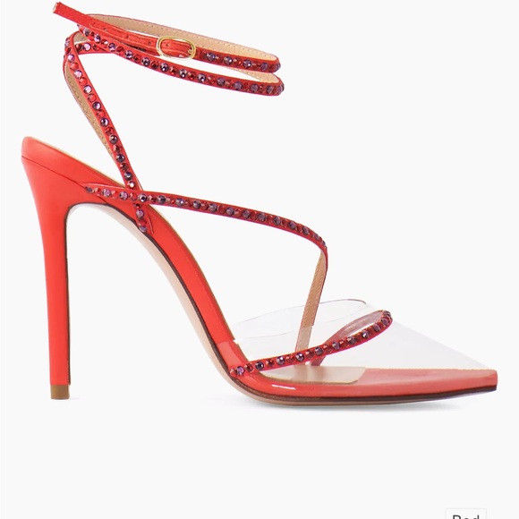 Brand new Andrea Wazen red crystal embellished stilettos - Picture 4 of 8
